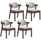 Contemporary Dining Arm Chair Open Back Side Chair with Wood Legs for Home Use Off-White 4 Piece Set Walnut Clearhalo ' kitchen&dining_furn' 'Dining Chairs' 'Dining Tables & Seating' 'dining_chair' 'furn' 'furn_dining_chair' 'Furniture' 'furniture_dining_chair' 'Kitchen & Dining Furniture' 'kitchen' 3704983