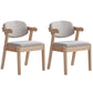 Contemporary Dining Arm Chair Open Back Side Chair with Wood Legs for Home Use Off-White 2 Piece Set Natural Wood Clearhalo ' kitchen&dining_furn' 'Dining Chairs' 'Dining Tables & Seating' 'dining_chair' 'furn' 'furn_dining_chair' 'Furniture' 'furniture_dining_chair' 'Kitchen & Dining Furniture' 'kitchen' 3704987