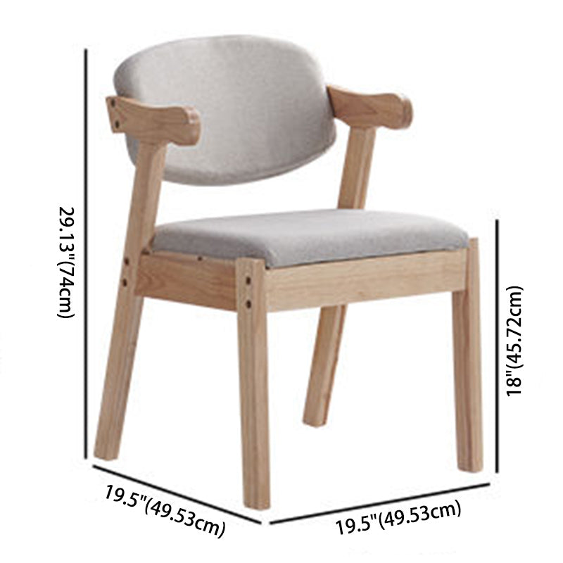 Contemporary Dining Arm Chair Open Back Side Chair with Wood Legs for Home Use Clearhalo ' kitchen&dining_furn' 'Dining Chairs' 'Dining Tables & Seating' 'dining_chair' 'furn' 'furn_dining_chair' 'Furniture' 'furniture_dining_chair' 'Kitchen & Dining Furniture' 'kitchen' 3704989