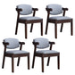 Contemporary Dining Arm Chair Open Back Side Chair with Wood Legs for Home Use Grey 4 Piece Set Walnut Clearhalo ' kitchen&dining_furn' 'Dining Chairs' 'Dining Tables & Seating' 'dining_chair' 'furn' 'furn_dining_chair' 'Furniture' 'furniture_dining_chair' 'Kitchen & Dining Furniture' 'kitchen' 3704995