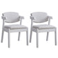 Contemporary Dining Arm Chair Open Back Side Chair with Wood Legs for Home Use Off-White 2 Piece Set White Clearhalo ' kitchen&dining_furn' 'Dining Chairs' 'Dining Tables & Seating' 'dining_chair' 'furn' 'furn_dining_chair' 'Furniture' 'furniture_dining_chair' 'Kitchen & Dining Furniture' 'kitchen' 3704997