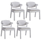 Contemporary Dining Arm Chair Open Back Side Chair with Wood Legs for Home Use Off-White 4 Piece Set White Clearhalo ' kitchen&dining_furn' 'Dining Chairs' 'Dining Tables & Seating' 'dining_chair' 'furn' 'furn_dining_chair' 'Furniture' 'furniture_dining_chair' 'Kitchen & Dining Furniture' 'kitchen' 3704998