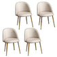 Glam Dining Side Chairs for Home Use Cushioned Armless Chair with Gold Legs Gray-White 4 Piece Set Clearhalo ' kitchen&dining_furn' 'Dining Chairs' 'Dining Tables & Seating' 'dining_chair' 'furn' 'furn_dining_chair' 'Furniture' 'furniture_dining_chair' 'Kitchen & Dining Furniture' 'kitchen' 3705005