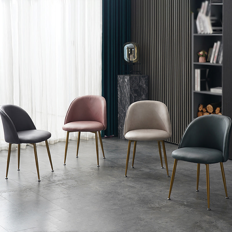 Glam Dining Side Chairs for Home Use Cushioned Armless Chair with Gold Legs Clearhalo ' kitchen&dining_furn' 'Dining Chairs' 'Dining Tables & Seating' 'dining_chair' 'furn' 'furn_dining_chair' 'Furniture' 'furniture_dining_chair' 'Kitchen & Dining Furniture' 'kitchen' 3705008