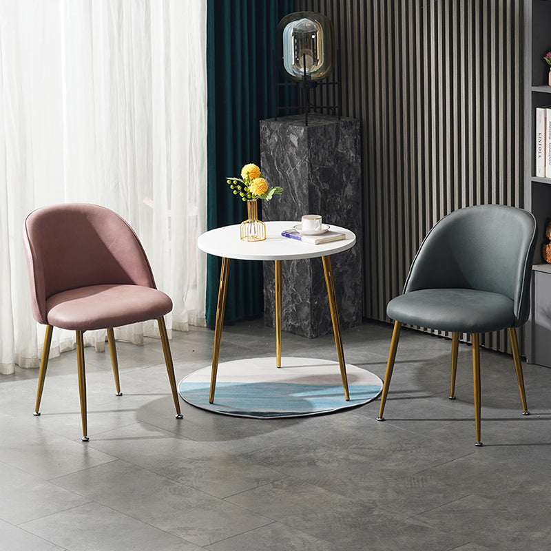 Glam Dining Side Chairs for Home Use Cushioned Armless Chair with Gold Legs Clearhalo ' kitchen&dining_furn' 'Dining Chairs' 'Dining Tables & Seating' 'dining_chair' 'furn' 'furn_dining_chair' 'Furniture' 'furniture_dining_chair' 'Kitchen & Dining Furniture' 'kitchen' 3705010