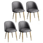 Glam Dining Side Chairs for Home Use Cushioned Armless Chair with Gold Legs Grey 4 Piece Set Clearhalo ' kitchen&dining_furn' 'Dining Chairs' 'Dining Tables & Seating' 'dining_chair' 'furn' 'furn_dining_chair' 'Furniture' 'furniture_dining_chair' 'Kitchen & Dining Furniture' 'kitchen' 3705011