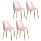 Glam Dining Side Chairs for Home Use Cushioned Armless Chair with Gold Legs Pink 4 Piece Set Clearhalo ' kitchen&dining_furn' 'Dining Chairs' 'Dining Tables & Seating' 'dining_chair' 'furn' 'furn_dining_chair' 'Furniture' 'furniture_dining_chair' 'Kitchen & Dining Furniture' 'kitchen' 3705017
