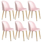 Glam Dining Side Chairs for Home Use Cushioned Armless Chair with Gold Legs Pink 6 Piece Set Clearhalo ' kitchen&dining_furn' 'Dining Chairs' 'Dining Tables & Seating' 'dining_chair' 'furn' 'furn_dining_chair' 'Furniture' 'furniture_dining_chair' 'Kitchen & Dining Furniture' 'kitchen' 3705018