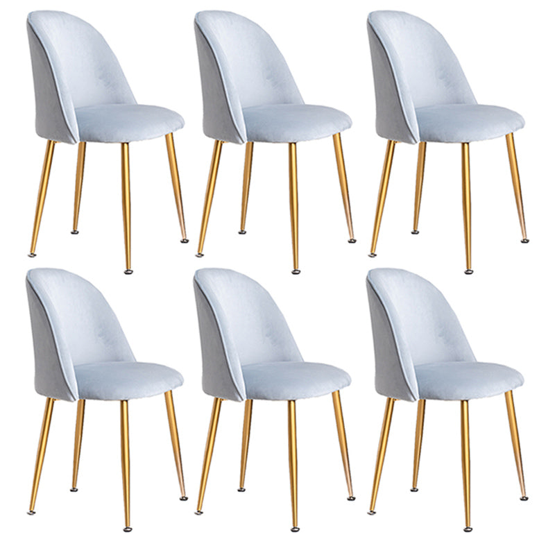 Glam Dining Side Chairs for Home Use Cushioned Armless Chair with Gold Legs Dark Blue Gray-White 6 Piece Set Clearhalo ' kitchen&dining_furn' 'Dining Chairs' 'Dining Tables & Seating' 'dining_chair' 'furn' 'furn_dining_chair' 'Furniture' 'furniture_dining_chair' 'Kitchen & Dining Furniture' 'kitchen' 3705025