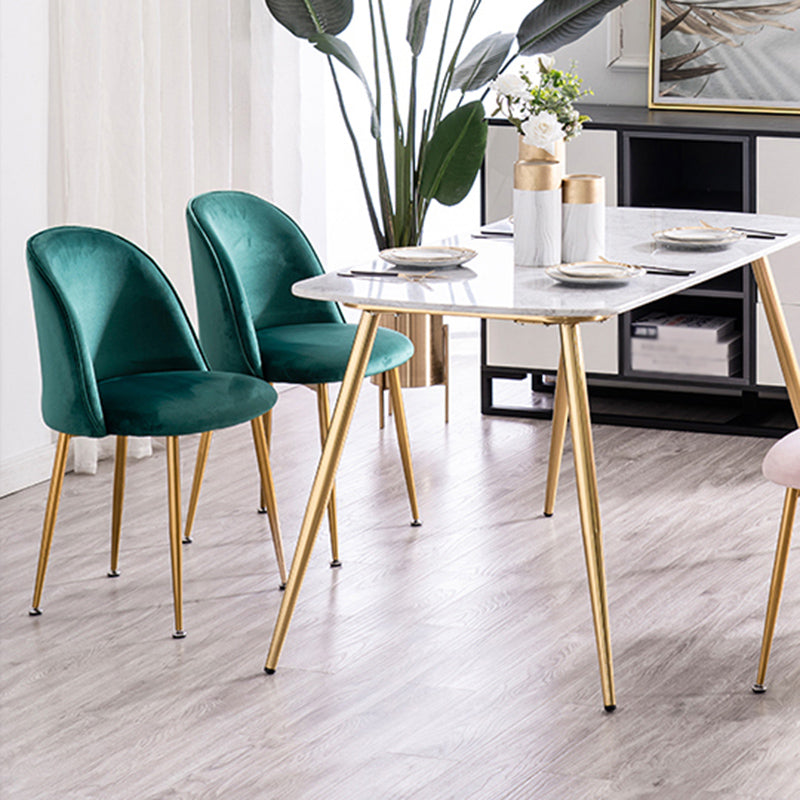 Glam Dining Side Chairs for Home Use Cushioned Armless Chair with Gold Legs Clearhalo ' kitchen&dining_furn' 'Dining Chairs' 'Dining Tables & Seating' 'dining_chair' 'furn' 'furn_dining_chair' 'Furniture' 'furniture_dining_chair' 'Kitchen & Dining Furniture' 'kitchen' 3705026