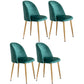 Glam Dining Side Chairs for Home Use Cushioned Armless Chair with Gold Legs Peacock Green 4 Piece Set Clearhalo ' kitchen&dining_furn' 'Dining Chairs' 'Dining Tables & Seating' 'dining_chair' 'furn' 'furn_dining_chair' 'Furniture' 'furniture_dining_chair' 'Kitchen & Dining Furniture' 'kitchen' 3705032