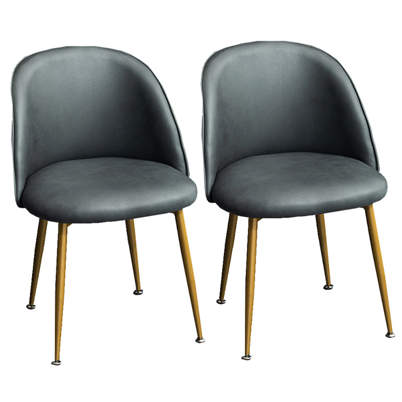 Glam Dining Side Chairs for Home Use Cushioned Armless Chair with Gold Legs Green 2 Piece Set Clearhalo ' kitchen&dining_furn' 'Dining Chairs' 'Dining Tables & Seating' 'dining_chair' 'furn' 'furn_dining_chair' 'Furniture' 'furniture_dining_chair' 'Kitchen & Dining Furniture' 'kitchen' 3705037