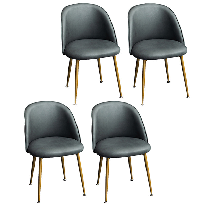 Glam Dining Side Chairs for Home Use Cushioned Armless Chair with Gold Legs Green 4 Piece Set Clearhalo ' kitchen&dining_furn' 'Dining Chairs' 'Dining Tables & Seating' 'dining_chair' 'furn' 'furn_dining_chair' 'Furniture' 'furniture_dining_chair' 'Kitchen & Dining Furniture' 'kitchen' 3705038