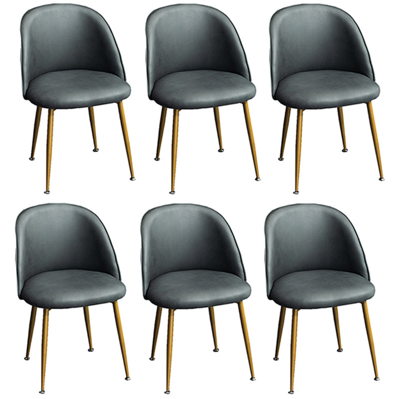 Glam Dining Side Chairs for Home Use Cushioned Armless Chair with Gold Legs Green 6 Piece Set Clearhalo ' kitchen&dining_furn' 'Dining Chairs' 'Dining Tables & Seating' 'dining_chair' 'furn' 'furn_dining_chair' 'Furniture' 'furniture_dining_chair' 'Kitchen & Dining Furniture' 'kitchen' 3705039