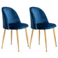 Glam Dining Side Chairs for Home Use Cushioned Armless Chair with Gold Legs Blue 2 Piece Set Clearhalo ' kitchen&dining_furn' 'Dining Chairs' 'Dining Tables & Seating' 'dining_chair' 'furn' 'furn_dining_chair' 'Furniture' 'furniture_dining_chair' 'Kitchen & Dining Furniture' 'kitchen' 3705040