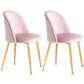Glam Dining Side Chairs for Home Use Cushioned Armless Chair with Gold Legs Light Pink 2 Piece Set Clearhalo ' kitchen&dining_furn' 'Dining Chairs' 'Dining Tables & Seating' 'dining_chair' 'furn' 'furn_dining_chair' 'Furniture' 'furniture_dining_chair' 'Kitchen & Dining Furniture' 'kitchen' 3705043