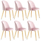 Glam Dining Side Chairs for Home Use Cushioned Armless Chair with Gold Legs Light Pink 6 Piece Set Clearhalo ' kitchen&dining_furn' 'Dining Chairs' 'Dining Tables & Seating' 'dining_chair' 'furn' 'furn_dining_chair' 'Furniture' 'furniture_dining_chair' 'Kitchen & Dining Furniture' 'kitchen' 3705045