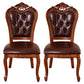 Leather Open Back Dining Side Chair Kitchen Dining Chair with Solid Wood Legs Brown 2 Piece Set Clearhalo ' kitchen&dining_furn' 'Dining Chairs' 'Dining Tables & Seating' 'dining_chair' 'furn' 'furn_dining_chair' 'Furniture' 'furniture_dining_chair' 'Kitchen & Dining Furniture' 'kitchen' 3705047