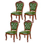 Leather Open Back Dining Side Chair Kitchen Dining Chair with Solid Wood Legs Green 4 Piece Set Clearhalo ' kitchen&dining_furn' 'Dining Chairs' 'Dining Tables & Seating' 'dining_chair' 'furn' 'furn_dining_chair' 'Furniture' 'furniture_dining_chair' 'Kitchen & Dining Furniture' 'kitchen' 3705054