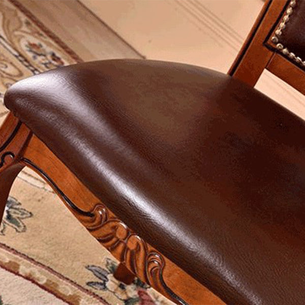 Leather Open Back Dining Side Chair Kitchen Dining Chair with Solid Wood Legs Clearhalo ' kitchen&dining_furn' 'Dining Chairs' 'Dining Tables & Seating' 'dining_chair' 'furn' 'furn_dining_chair' 'Furniture' 'furniture_dining_chair' 'Kitchen & Dining Furniture' 'kitchen' 3705057