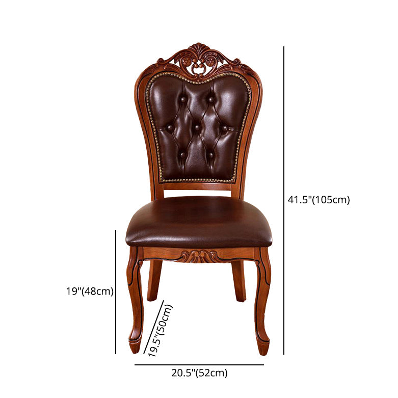 Leather Open Back Dining Side Chair Kitchen Dining Chair with Solid Wood Legs Clearhalo ' kitchen&dining_furn' 'Dining Chairs' 'Dining Tables & Seating' 'dining_chair' 'furn' 'furn_dining_chair' 'Furniture' 'furniture_dining_chair' 'Kitchen & Dining Furniture' 'kitchen' 3705061
