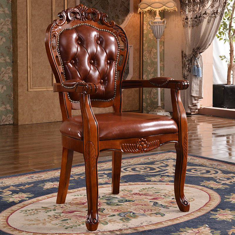 Victorian Style Wood Indoor Open Back Dining Side Chair of 24'' Wide Dining Chair Clearhalo ' kitchen&dining_furn' 'Dining Chairs' 'Dining Tables & Seating' 'dining_chair' 'furn' 'furn_dining_chair' 'Furniture' 'furniture_dining_chair' 'Kitchen & Dining Furniture' 'kitchen' 3705065
