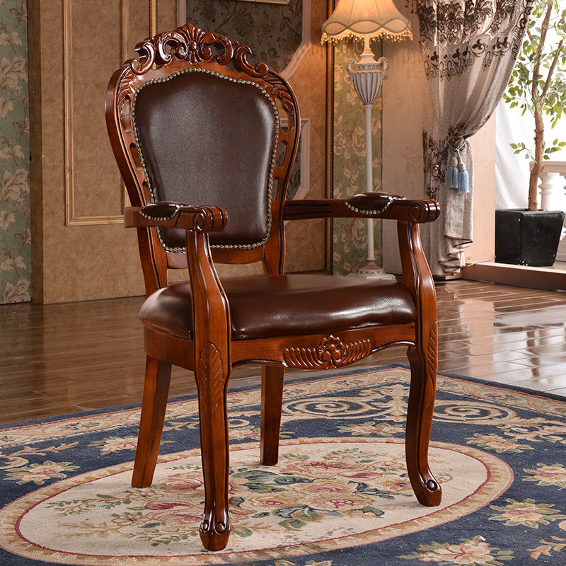 Victorian Style Wood Indoor Open Back Dining Side Chair of 24'' Wide Dining Chair Clearhalo ' kitchen&dining_furn' 'Dining Chairs' 'Dining Tables & Seating' 'dining_chair' 'furn' 'furn_dining_chair' 'Furniture' 'furniture_dining_chair' 'Kitchen & Dining Furniture' 'kitchen' 3705067