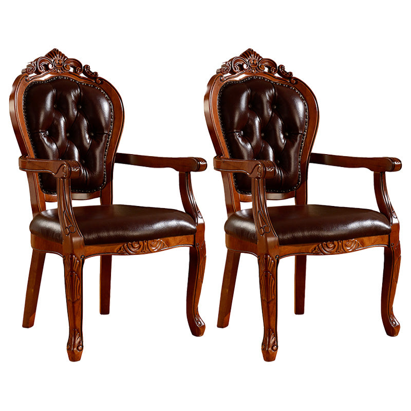 Victorian Style Wood Indoor Open Back Dining Side Chair of 24'' Wide Dining Chair Amber 2 Piece Set Clearhalo ' kitchen&dining_furn' 'Dining Chairs' 'Dining Tables & Seating' 'dining_chair' 'furn' 'furn_dining_chair' 'Furniture' 'furniture_dining_chair' 'Kitchen & Dining Furniture' 'kitchen' 3705069