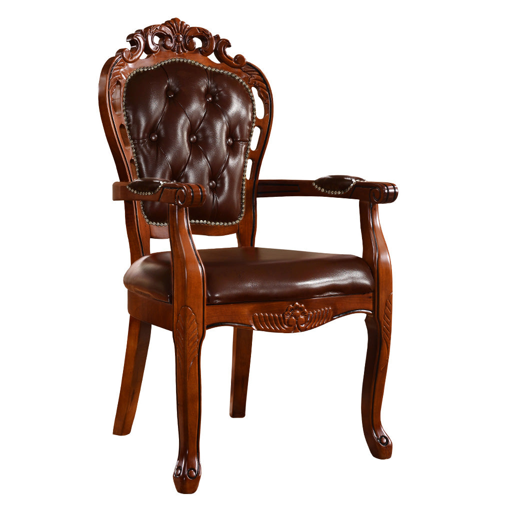Victorian Style Wood Indoor Open Back Dining Side Chair of 24'' Wide Dining Chair Clearhalo ' kitchen&dining_furn' 'Dining Chairs' 'Dining Tables & Seating' 'dining_chair' 'furn' 'furn_dining_chair' 'Furniture' 'furniture_dining_chair' 'Kitchen & Dining Furniture' 'kitchen' 3705070
