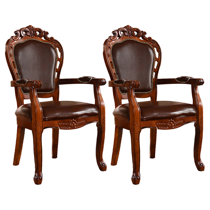 Victorian Style Wood Indoor Open Back Dining Side Chair of 24'' Wide Dining Chair Coffee 2 Piece Set Clearhalo ' kitchen&dining_furn' 'Dining Chairs' 'Dining Tables & Seating' 'dining_chair' 'furn' 'furn_dining_chair' 'Furniture' 'furniture_dining_chair' 'Kitchen & Dining Furniture' 'kitchen' 3705075