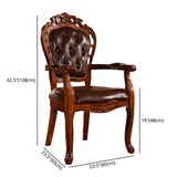 Victorian Style Wood Indoor Open Back Dining Side Chair of 24'' Wide Dining Chair Clearhalo ' kitchen&dining_furn' 'Dining Chairs' 'Dining Tables & Seating' 'dining_chair' 'furn' 'furn_dining_chair' 'Furniture' 'furniture_dining_chair' 'Kitchen & Dining Furniture' 'kitchen' 3705081