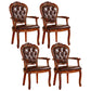 Victorian Style Wood Indoor Open Back Dining Side Chair of 24'' Wide Dining Chair Dark Brown 4 Piece Set Clearhalo ' kitchen&dining_furn' 'Dining Chairs' 'Dining Tables & Seating' 'dining_chair' 'furn' 'furn_dining_chair' 'Furniture' 'furniture_dining_chair' 'Kitchen & Dining Furniture' 'kitchen' 3705082