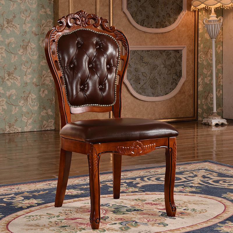 Wood Victorian Style Dining Chair Open Back Dining Side Chair for Home Clearhalo ' kitchen&dining_furn' 'Dining Chairs' 'Dining Tables & Seating' 'dining_chair' 'furn' 'furn_dining_chair' 'Furniture' 'furniture_dining_chair' 'Kitchen & Dining Furniture' 'kitchen' 3705088