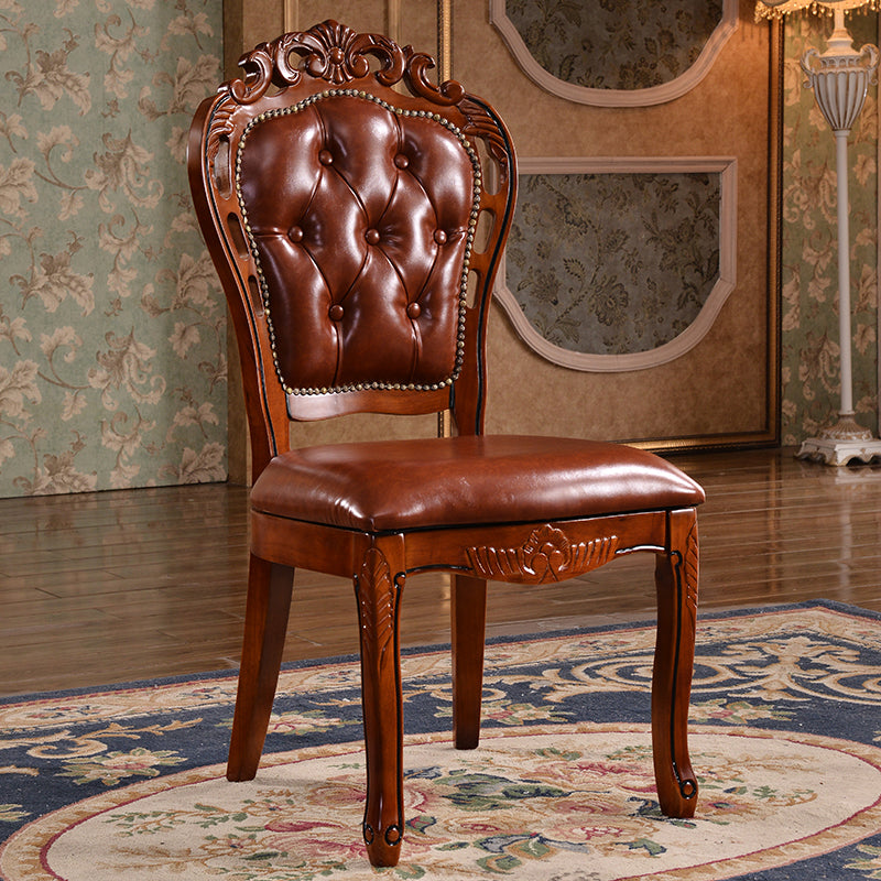Wood Victorian Style Dining Chair Open Back Dining Side Chair for Home Clearhalo ' kitchen&dining_furn' 'Dining Chairs' 'Dining Tables & Seating' 'dining_chair' 'furn' 'furn_dining_chair' 'Furniture' 'furniture_dining_chair' 'Kitchen & Dining Furniture' 'kitchen' 3705089