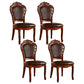 Wood Victorian Style Dining Chair Open Back Dining Side Chair for Home Red Brown 4 Piece Set Clearhalo ' kitchen&dining_furn' 'Dining Chairs' 'Dining Tables & Seating' 'dining_chair' 'furn' 'furn_dining_chair' 'Furniture' 'furniture_dining_chair' 'Kitchen & Dining Furniture' 'kitchen' 3705106