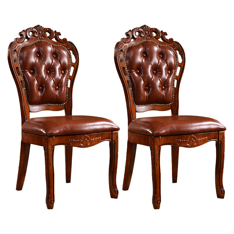 Wood Victorian Style Dining Chair Open Back Dining Side Chair for Home Tan 2 Piece Set Clearhalo ' kitchen&dining_furn' 'Dining Chairs' 'Dining Tables & Seating' 'dining_chair' 'furn' 'furn_dining_chair' 'Furniture' 'furniture_dining_chair' 'Kitchen & Dining Furniture' 'kitchen' 3705111