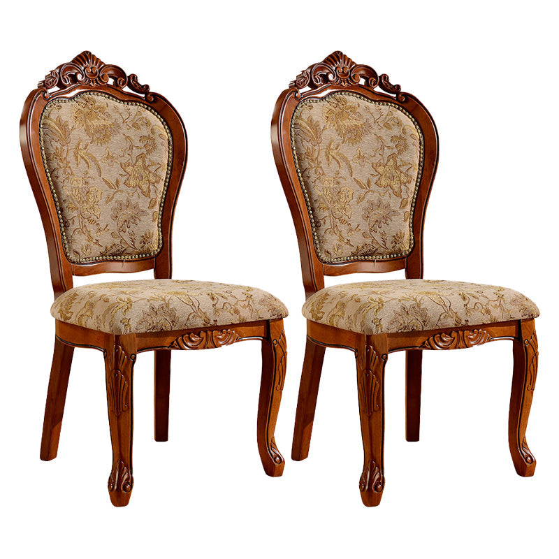 Wood Victorian Style Dining Chair Open Back Dining Side Chair for Home Brown 2 Piece Set Clearhalo ' kitchen&dining_furn' 'Dining Chairs' 'Dining Tables & Seating' 'dining_chair' 'furn' 'furn_dining_chair' 'Furniture' 'furniture_dining_chair' 'Kitchen & Dining Furniture' 'kitchen' 3705114