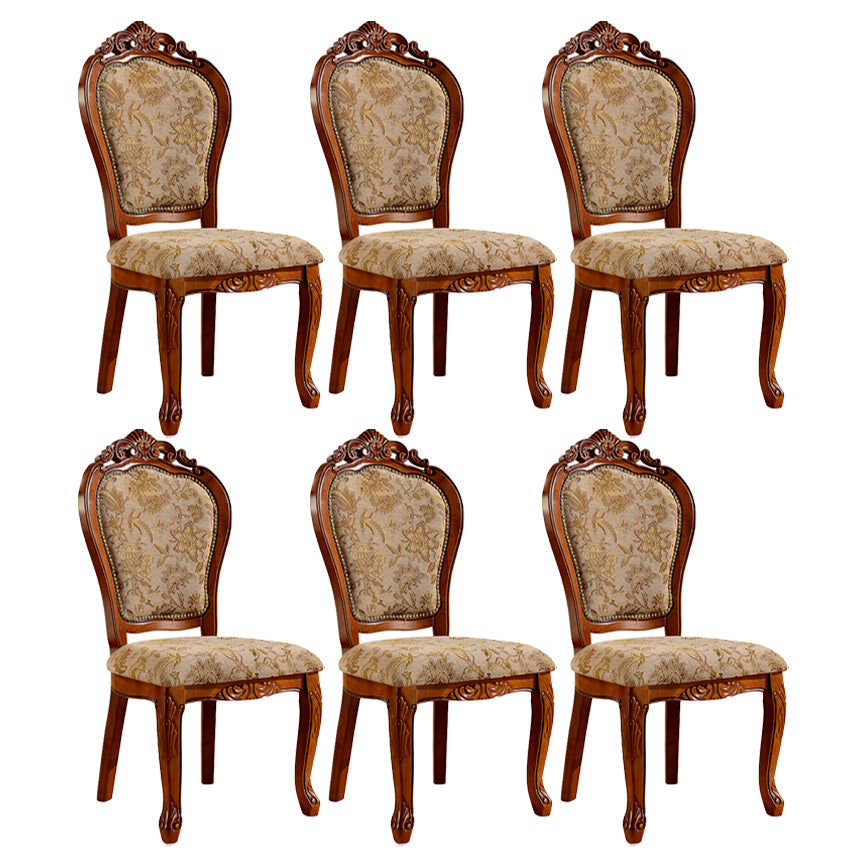 Wood Victorian Style Dining Chair Open Back Dining Side Chair for Home Brown 6 Piece Set Clearhalo ' kitchen&dining_furn' 'Dining Chairs' 'Dining Tables & Seating' 'dining_chair' 'furn' 'furn_dining_chair' 'Furniture' 'furniture_dining_chair' 'Kitchen & Dining Furniture' 'kitchen' 3705116