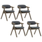 Country Style Dining Arm Chairs Open Back Foldable Upholstered Armchair Dark Gray 4 Piece Set Walnut Clearhalo ' kitchen&dining_furn' 'Dining Chairs' 'Dining Tables & Seating' 'dining_chair' 'furn' 'furn_dining_chair' 'Furniture' 'furniture_dining_chair' 'Kitchen & Dining Furniture' 'kitchen' 3705148