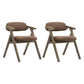 Country Style Dining Arm Chairs Open Back Foldable Upholstered Armchair Brown 2 Piece Set Walnut Clearhalo ' kitchen&dining_furn' 'Dining Chairs' 'Dining Tables & Seating' 'dining_chair' 'furn' 'furn_dining_chair' 'Furniture' 'furniture_dining_chair' 'Kitchen & Dining Furniture' 'kitchen' 3705153