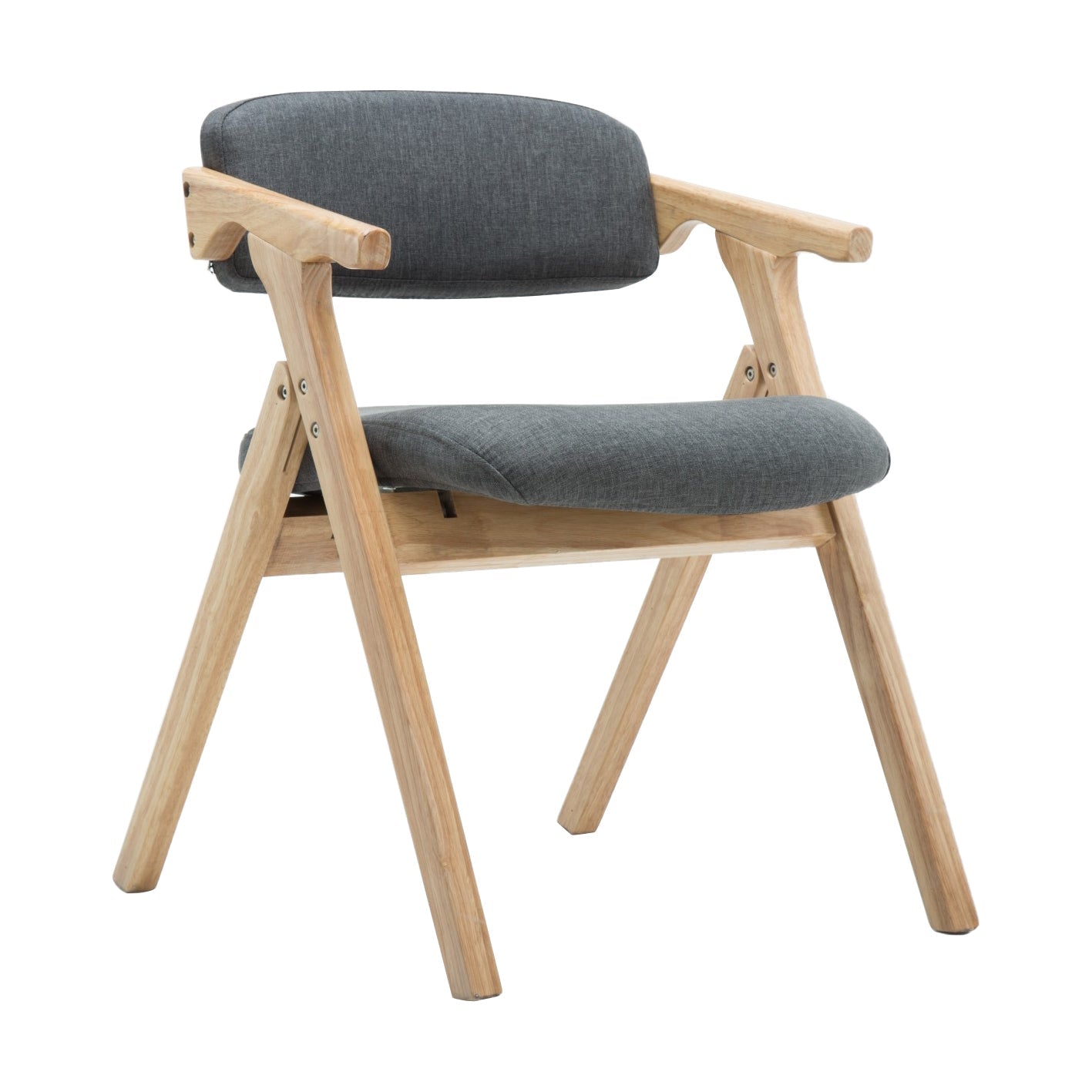 Country Style Dining Arm Chairs Open Back Foldable Upholstered Armchair Dark Gray 1 Piece Natural Wood Clearhalo ' kitchen&dining_furn' 'Dining Chairs' 'Dining Tables & Seating' 'dining_chair' 'furn' 'furn_dining_chair' 'Furniture' 'furniture_dining_chair' 'Kitchen & Dining Furniture' 'kitchen' 3705156