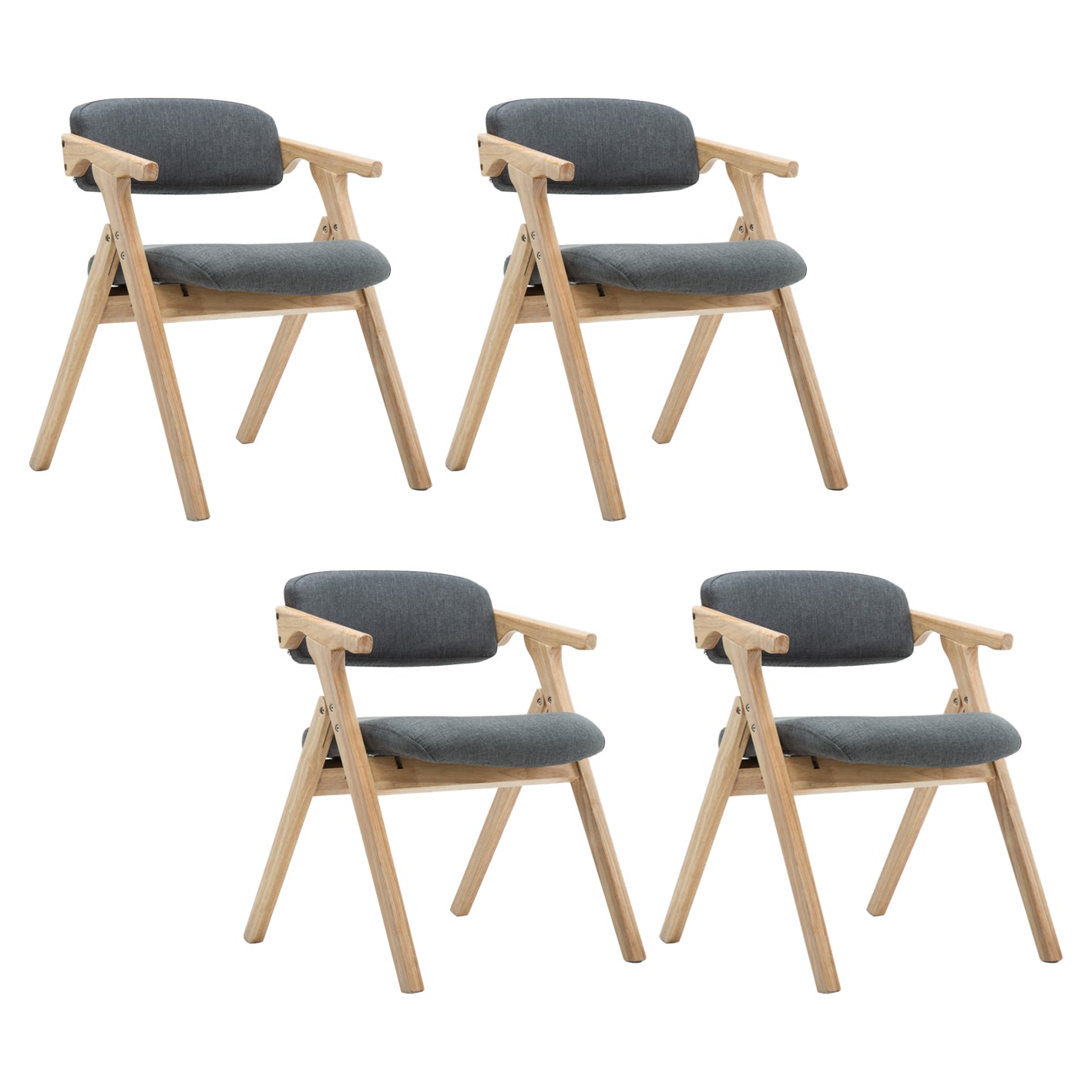 Country Style Dining Arm Chairs Open Back Foldable Upholstered Armchair Dark Gray 4 Piece Set Natural Wood Clearhalo ' kitchen&dining_furn' 'Dining Chairs' 'Dining Tables & Seating' 'dining_chair' 'furn' 'furn_dining_chair' 'Furniture' 'furniture_dining_chair' 'Kitchen & Dining Furniture' 'kitchen' 3705160