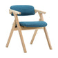 Country Style Dining Arm Chairs Open Back Foldable Upholstered Armchair Blue 1 Piece Natural Wood Clearhalo ' kitchen&dining_furn' 'Dining Chairs' 'Dining Tables & Seating' 'dining_chair' 'furn' 'furn_dining_chair' 'Furniture' 'furniture_dining_chair' 'Kitchen & Dining Furniture' 'kitchen' 3705161