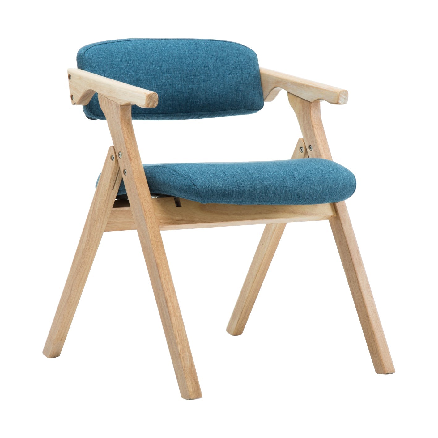 Country Style Dining Arm Chairs Open Back Foldable Upholstered Armchair Blue 1 Piece Natural Wood Clearhalo ' kitchen&dining_furn' 'Dining Chairs' 'Dining Tables & Seating' 'dining_chair' 'furn' 'furn_dining_chair' 'Furniture' 'furniture_dining_chair' 'Kitchen & Dining Furniture' 'kitchen' 3705161