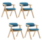 Country Style Dining Arm Chairs Open Back Foldable Upholstered Armchair Blue 4 Piece Set Natural Wood Clearhalo ' kitchen&dining_furn' 'Dining Chairs' 'Dining Tables & Seating' 'dining_chair' 'furn' 'furn_dining_chair' 'Furniture' 'furniture_dining_chair' 'Kitchen & Dining Furniture' 'kitchen' 3705163
