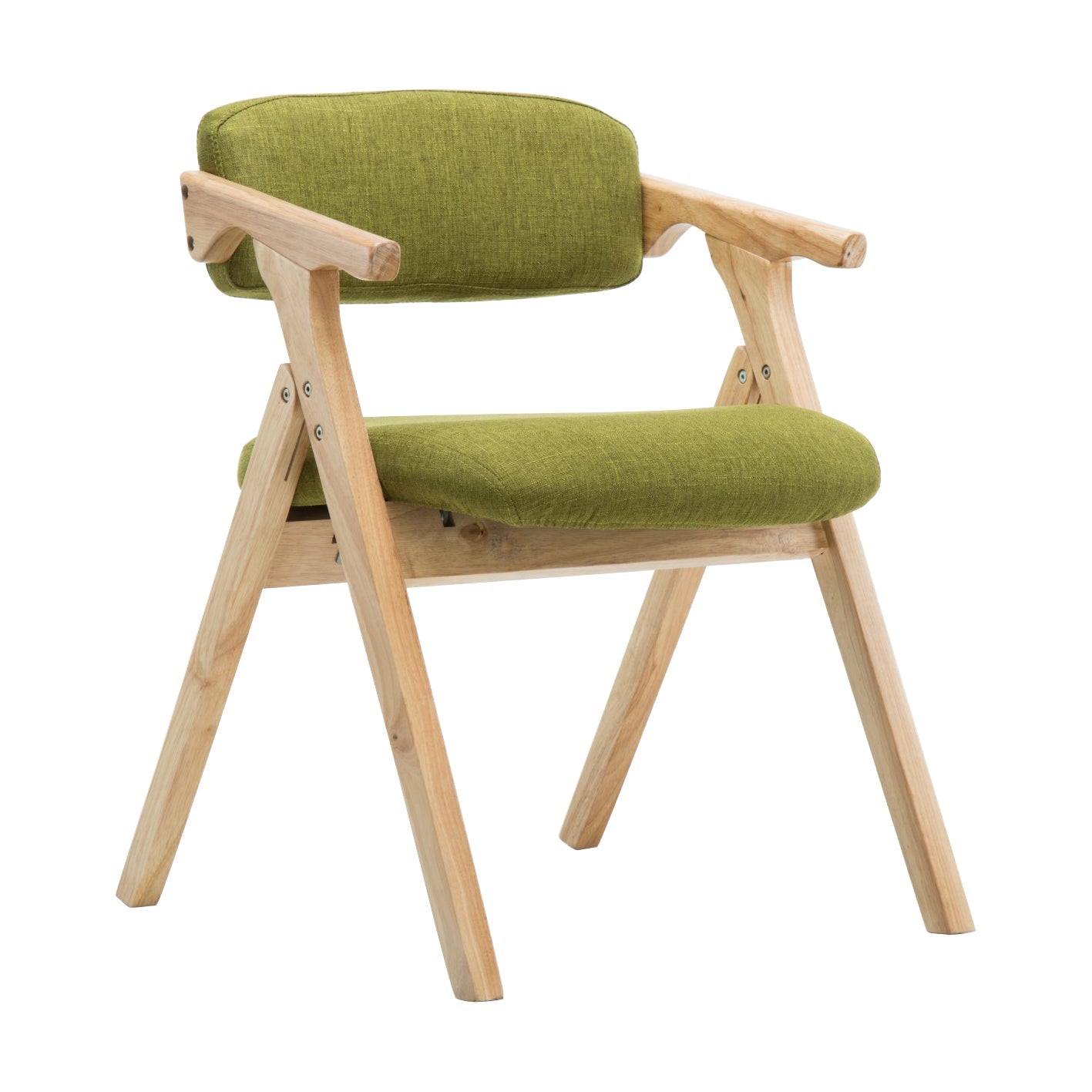 Country Style Dining Arm Chairs Open Back Foldable Upholstered Armchair Green 1 Piece Natural Wood Clearhalo ' kitchen&dining_furn' 'Dining Chairs' 'Dining Tables & Seating' 'dining_chair' 'furn' 'furn_dining_chair' 'Furniture' 'furniture_dining_chair' 'Kitchen & Dining Furniture' 'kitchen' 3705164