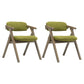 Country Style Dining Arm Chairs Open Back Foldable Upholstered Armchair Green 2 Piece Set Walnut Clearhalo ' kitchen&dining_furn' 'Dining Chairs' 'Dining Tables & Seating' 'dining_chair' 'furn' 'furn_dining_chair' 'Furniture' 'furniture_dining_chair' 'Kitchen & Dining Furniture' 'kitchen' 3705168