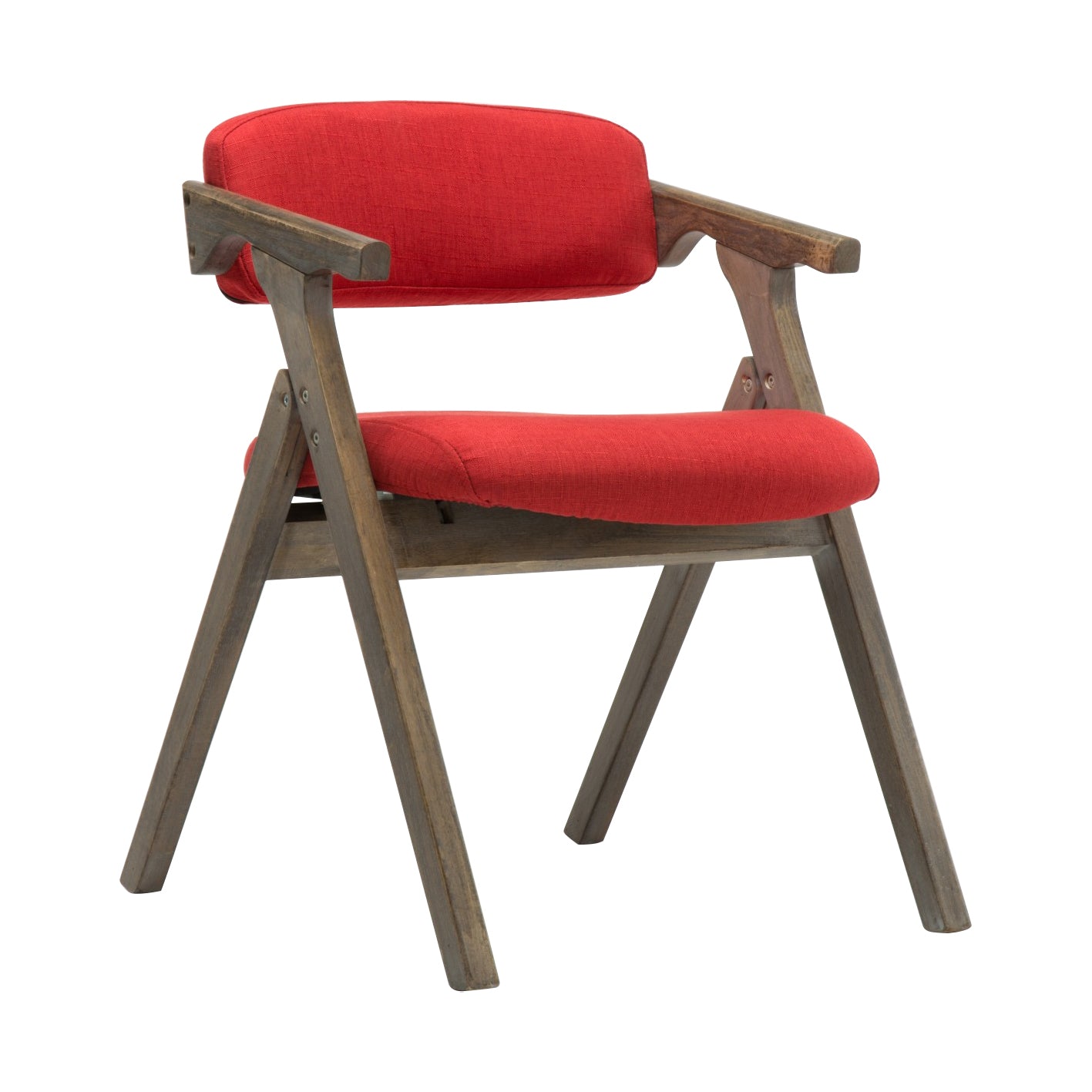 Country Style Dining Arm Chairs Open Back Foldable Upholstered Armchair Red 1 Piece Walnut Clearhalo ' kitchen&dining_furn' 'Dining Chairs' 'Dining Tables & Seating' 'dining_chair' 'furn' 'furn_dining_chair' 'Furniture' 'furniture_dining_chair' 'Kitchen & Dining Furniture' 'kitchen' 3705170