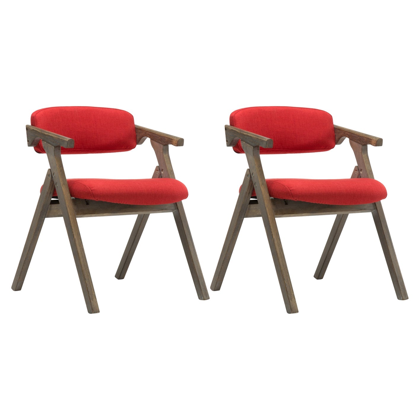 Country Style Dining Arm Chairs Open Back Foldable Upholstered Armchair Red 2 Piece Set Walnut Clearhalo ' kitchen&dining_furn' 'Dining Chairs' 'Dining Tables & Seating' 'dining_chair' 'furn' 'furn_dining_chair' 'Furniture' 'furniture_dining_chair' 'Kitchen & Dining Furniture' 'kitchen' 3705171