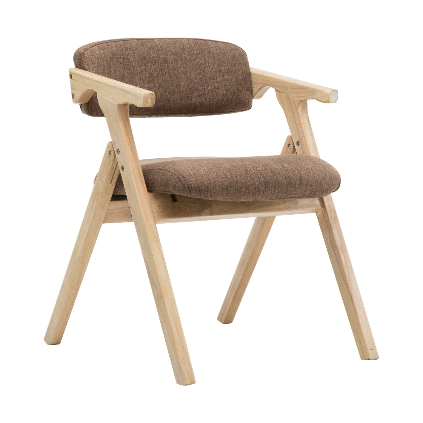 Country Style Dining Arm Chairs Open Back Foldable Upholstered Armchair Brown 1 Piece Natural Wood Clearhalo ' kitchen&dining_furn' 'Dining Chairs' 'Dining Tables & Seating' 'dining_chair' 'furn' 'furn_dining_chair' 'Furniture' 'furniture_dining_chair' 'Kitchen & Dining Furniture' 'kitchen' 3705173